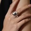 Europäischer und Amerikanischer Unregelmäßiger Eieroberflächen-Heller Ring - Damen Kaltstil Offener Ring, Einfache Persönlichkeit, Internet-Berühmtheit Zeigefinger Mode.