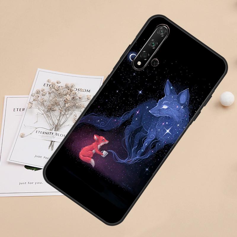 Watercolor Painting The Fox For Huawei Nova 12i 11i 8i 7i 3i 9 10 SE Y60 Y61 Y70 Y72 Y73 Y90 Y91 P20 P30 P40 Lite Case