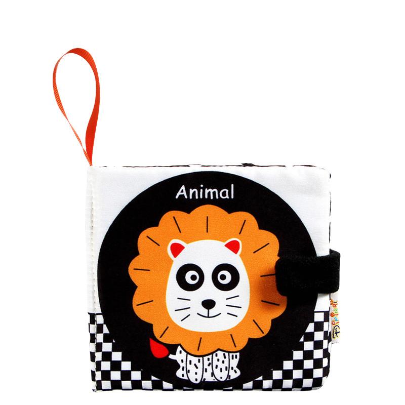 New Baby Cloth Book Black And White Number Cognitive Sound Paper Children's Early Education Book Tear-resistant Cloth Book Infant Toddler Toy