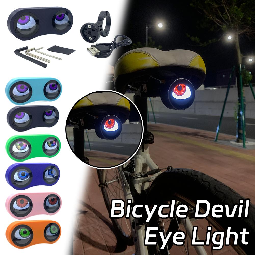Motorcycle Bicycle Rearview Mirror Decorative Lights Dual 3D Dynamic Devil Eye LED Light Retrofit Kit For Night Riding