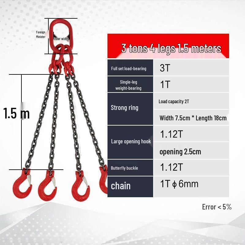 Double & Four Hook G80 Manganese Steel Lifting Chain Sling for Crane Hoist