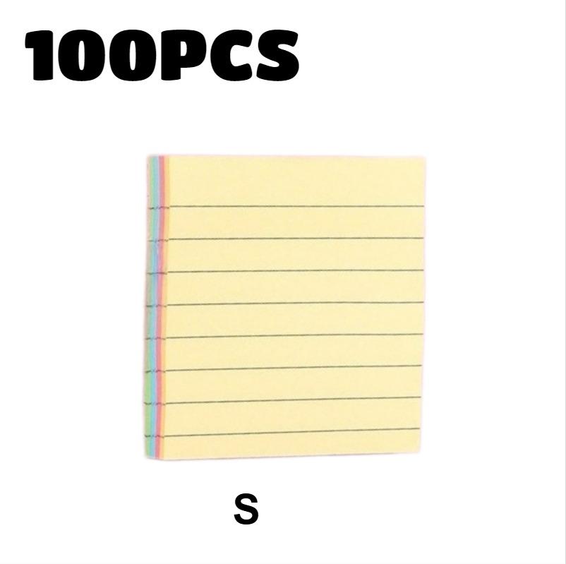 

100/200 Pages of Horizontal Line Sticky Notes Colorful Posted It Note Pad Planner Sticker Notepad Memo Pad School Office Supply