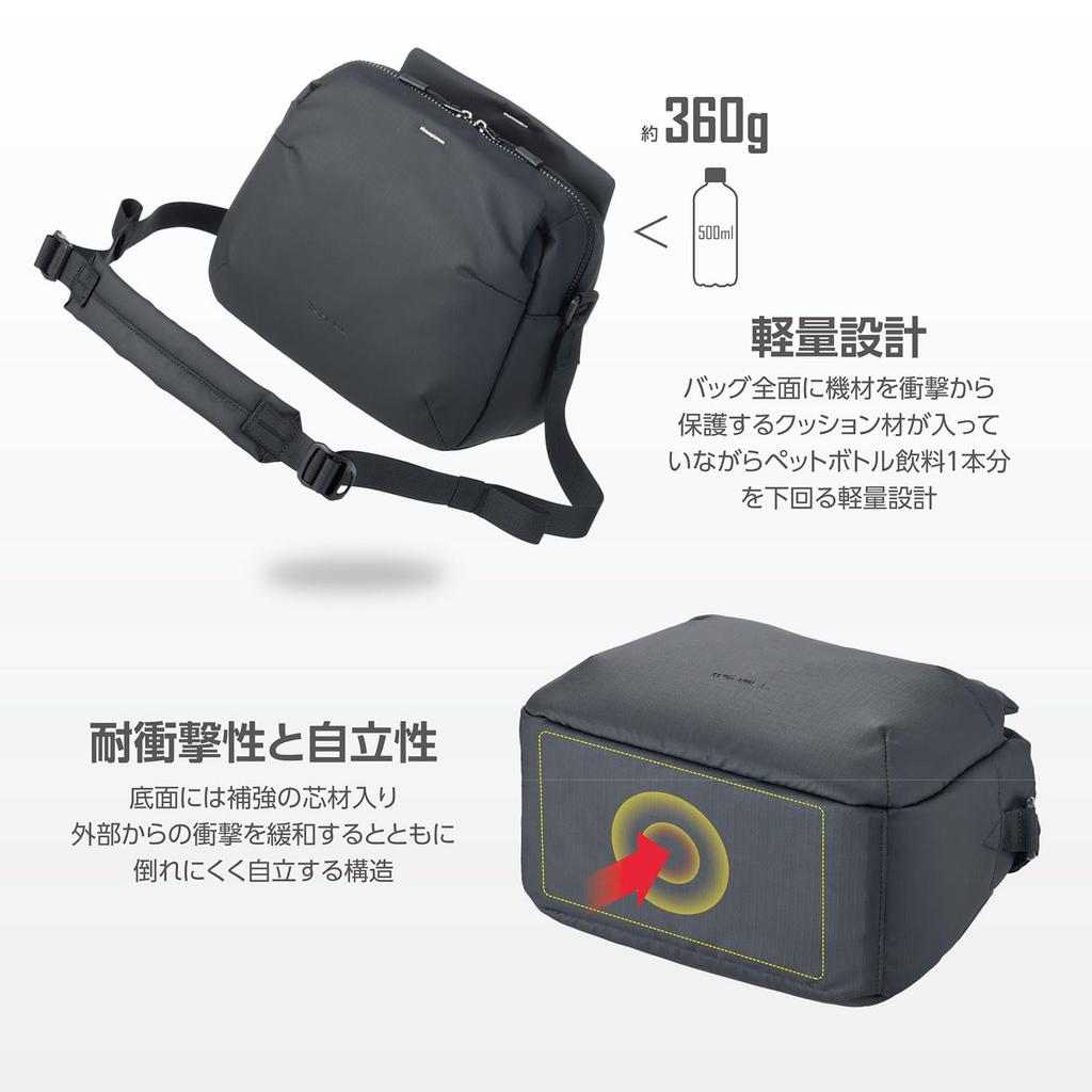 Hakuba HAKUBA Camera Case Plus Shell Stream Shoulder Bag 6 AZ Black 6L Lightweight 4977187005912 Water-Repellent AMZSP-STSB6BK