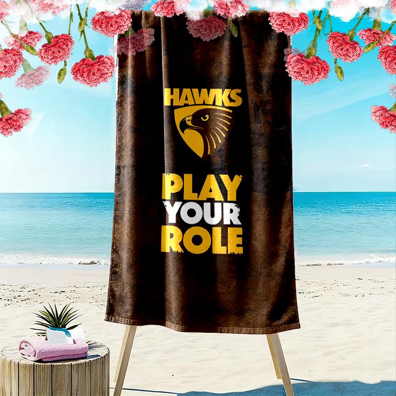 Hawthorn Football Club Druck Strandtuch Groß Weich Schnelltrocknend Handtuch Für Strand Camping Schwimmen