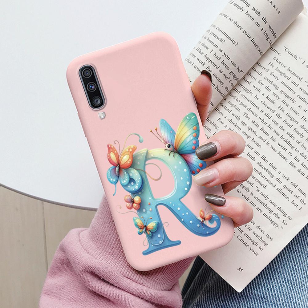 Colorful Letter Love Flower Butterfly Phone Case For Samsung Galaxy A50 A50S A06 A10 A11 A07 Girls Shell Shockproof Bumper Cover