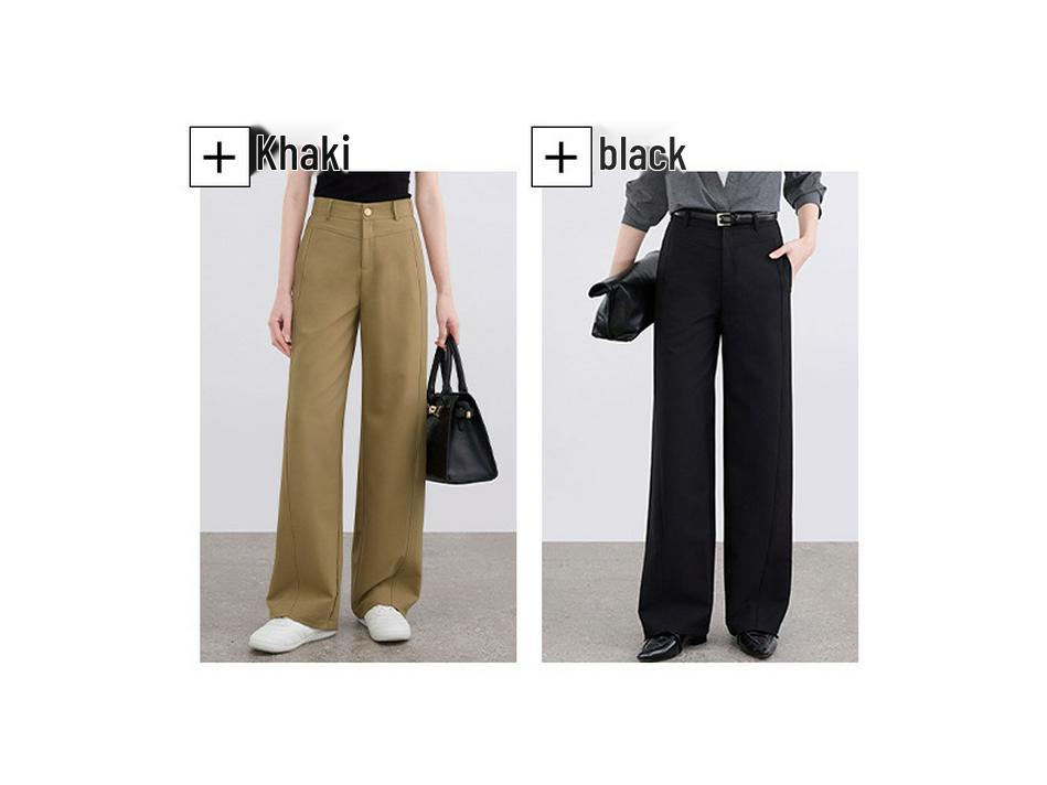 Women's High-Waisted Banana Pants - 2026 Spring/Summer Loose Straight-Leg, Slimming, Casual, Wide-Leg, Petite Fit.