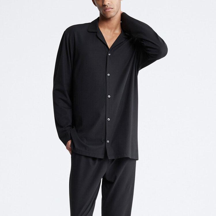 Calvin Klein Black Label Solid Color Suit Collar Long Sleeve Pajama Top Men tops NM2445-UB1