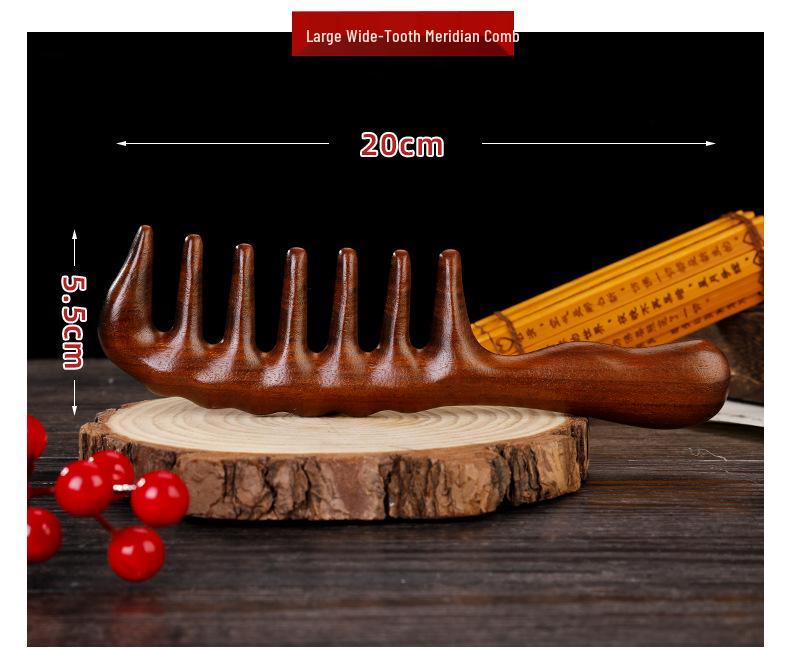Meridian Long-Handled Golden Sandalwood Scalp Therapy Comb