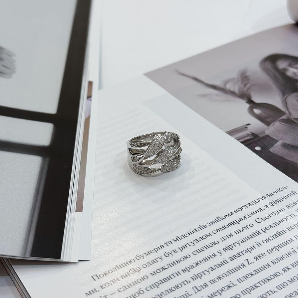 Bague en argent avec oxyde de zirconium, émail, poids du produit 9,85 g (2175254)