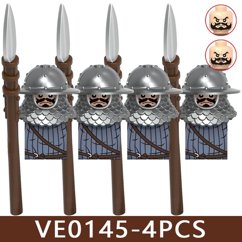 Castello Medievale Cavalieri Soldato Figure Blocchi da Costruzione Fanteria Legione Impero Guerriero Arco Spada Casco Milizia Mattoncini Giocattolo Regali