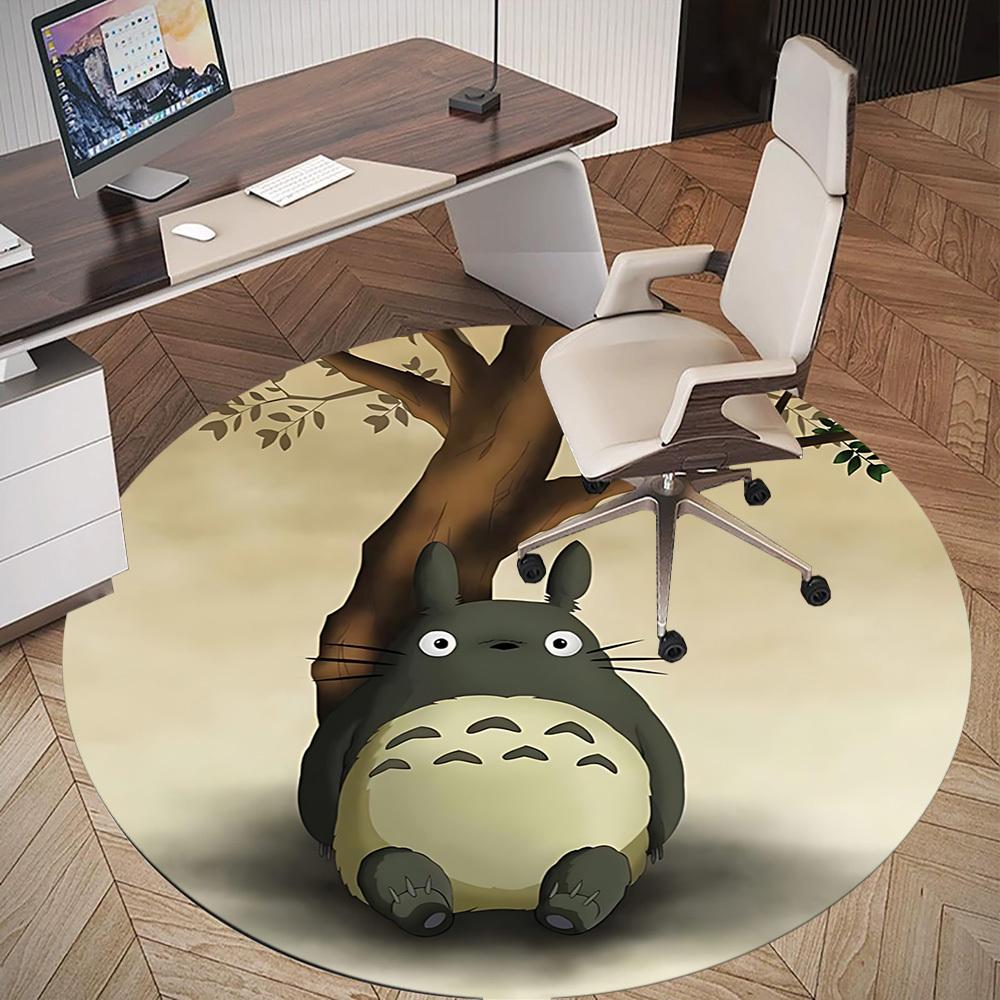 1pc Totoro tree Round Chair mat Area Rug - Non-Slip, Floor Mat for Office, Bedroom, and Indoor Decor c1125222