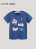 European Cartoon Print Boys' Short-Sleeve Cotton T-shirt