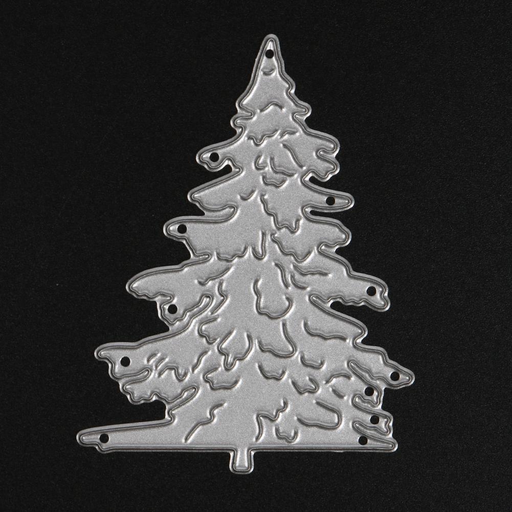 3pcs Die Cuts Christmas Tree DIY Cutting Template Decorative Embossing Solid Color Mini for Card Making for Scrapbooking