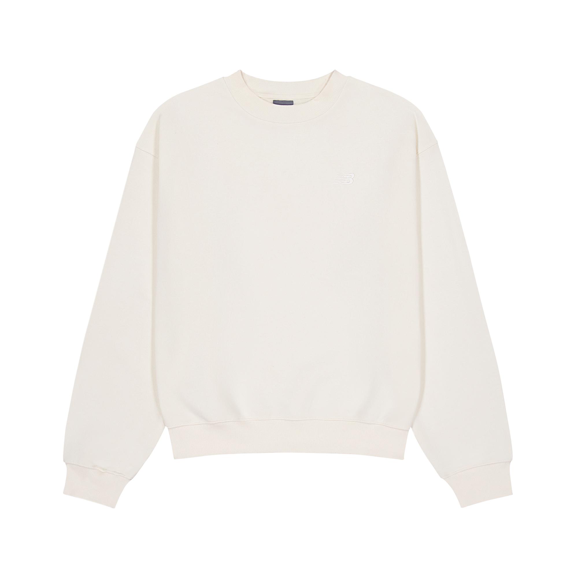 New Balance Sweatshirts Women s White Crew Neck Moderate Regular WT41511-PEF M