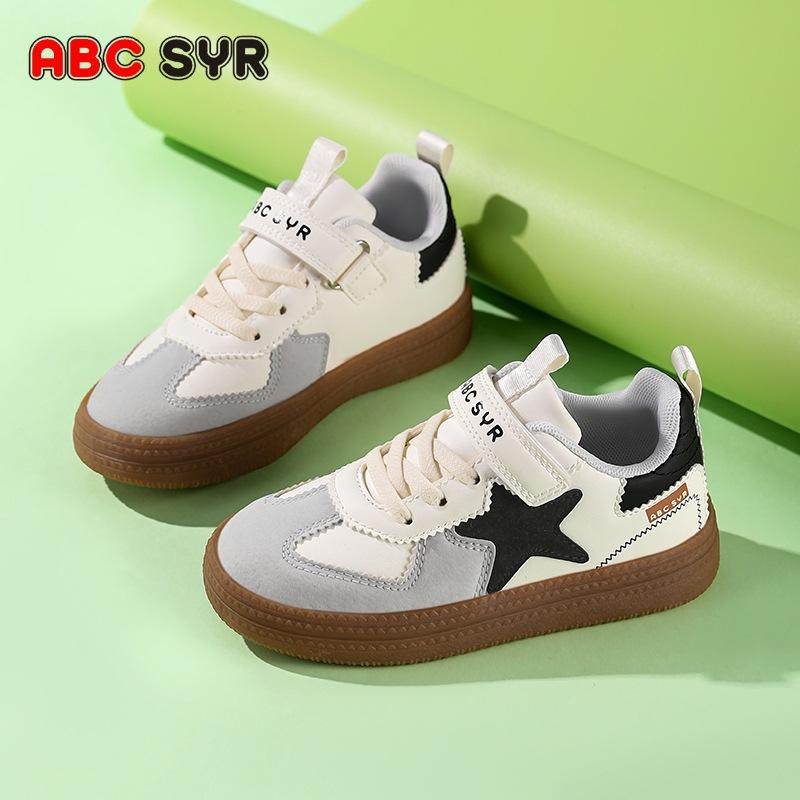 Children's Moral Training Shoes 2025 Spring and Autumn New Leather Waterproof Non-slip Lightweight Versatile Boys and Girls Casual Sports Shoes