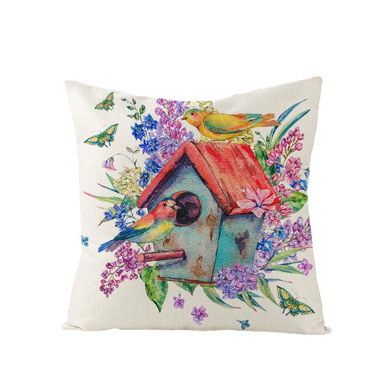 Watercolor Bunny Egg Easter Pillow Cover Nordic Office Sofa Polyester Cushion Cover Home Furnishings