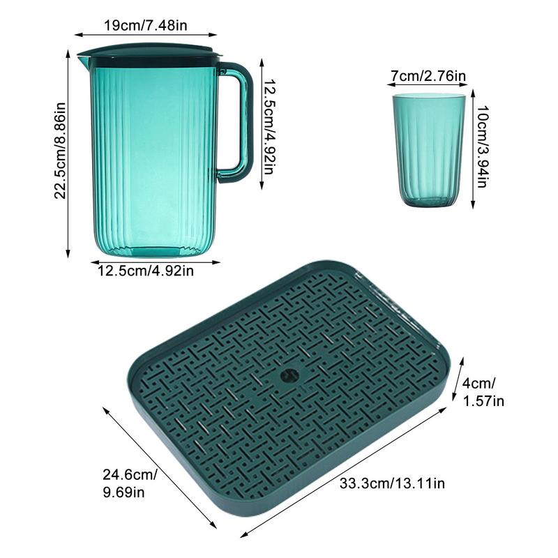 Water Pitchers 2L Drinking Pitcher Tea Pitcher Juice Container With 4 Cups Juice Jugs Water Cup Set For Lemonade Juice Cold