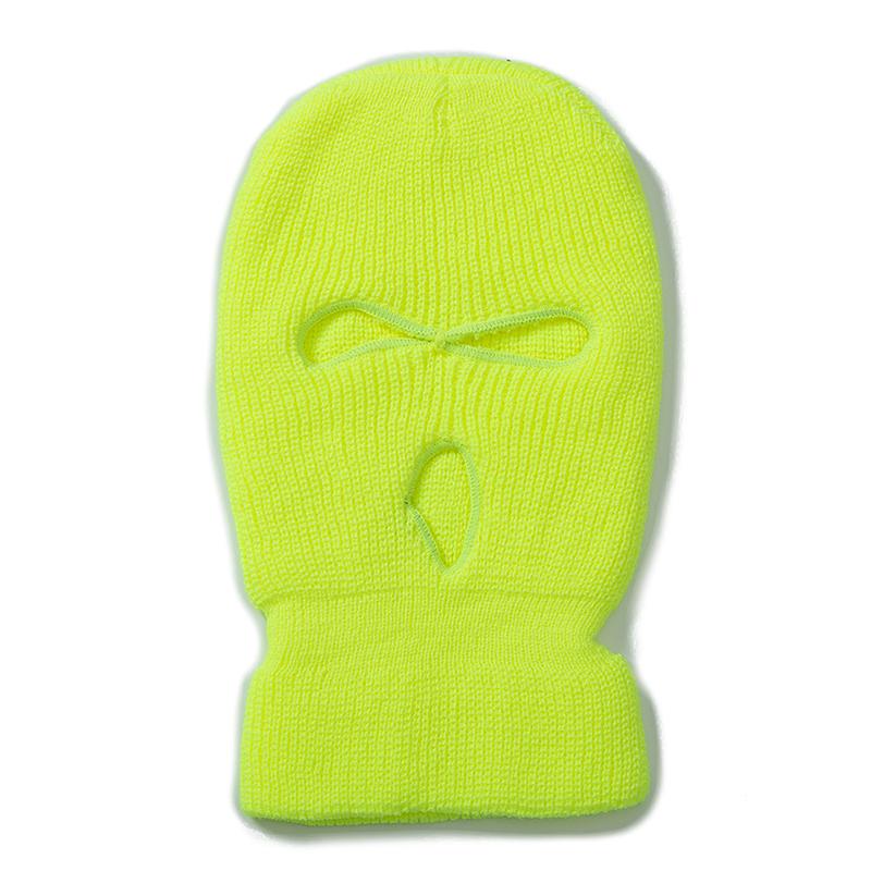 Hot Sale Unisex Balaclava Full Cover Style Ski Mask Hat 3 Holes Winter Hat Tactical Windproof Ribbed Knit Beanie Winter Warm Cap