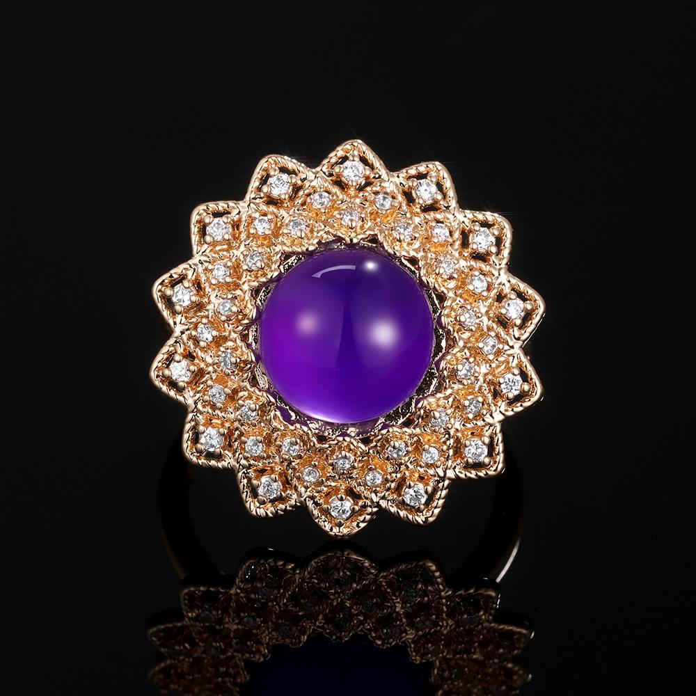 

European and American Luxury High-end Flower Zircon Ring, Exquisite Valentine s Day Gift for Women, Zircon and Accessories 6