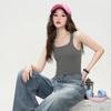 Summer Trendy Hot Girl Fashion Vest Strap Slimming Sleeveless Solid Color Slimming Bottom Top