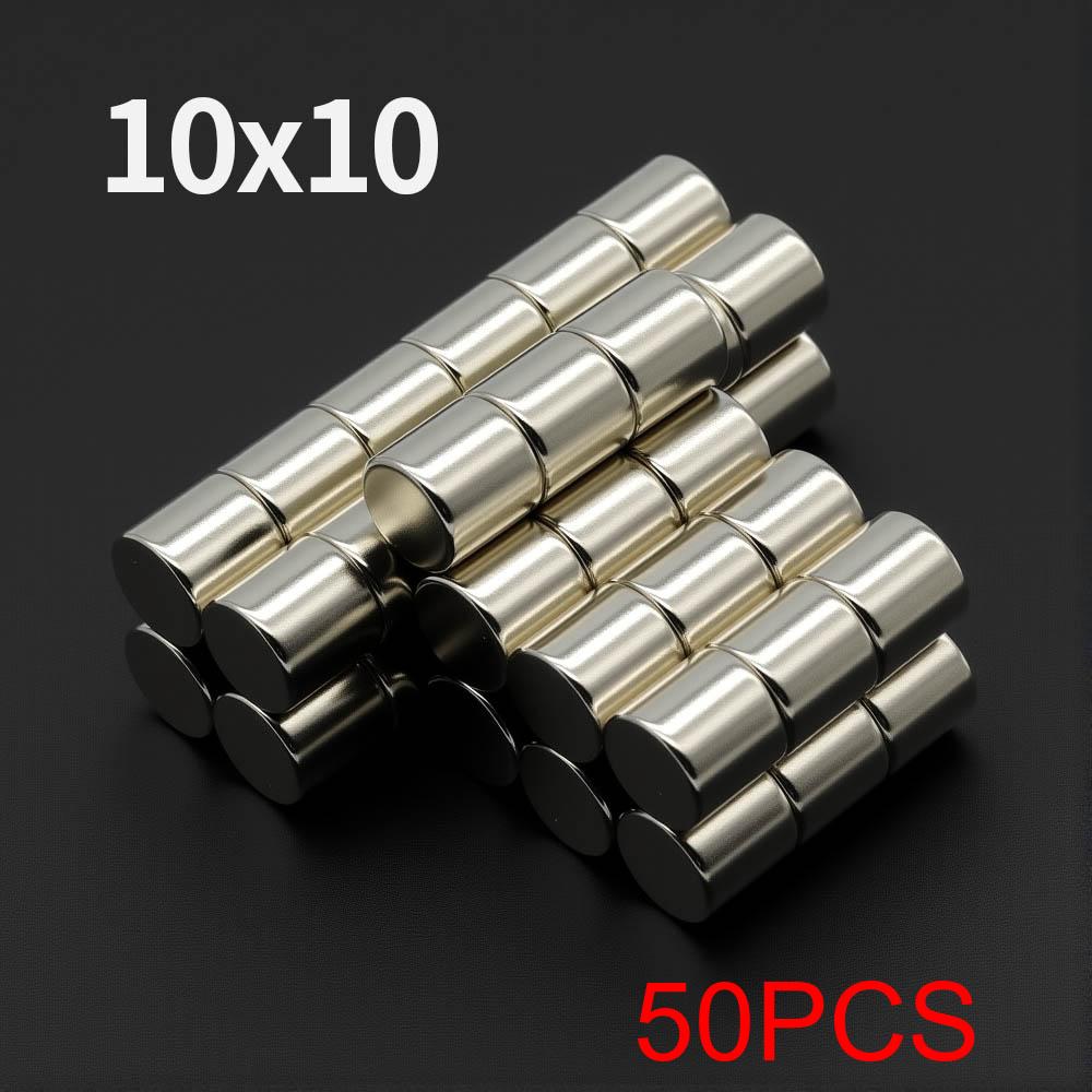 10x10mm Silný neodymový magnet N35 NdFeB Permanentní magnetické imanes Kulaté Super silné magnetky na ledničku DIY