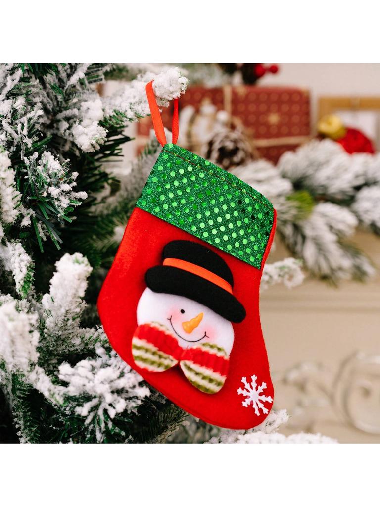 Christmas Tree Hanging Mini Stockings Decoration Small Candy Gift Bag Santa Claus Snowman Reindeer Bear Decorative Socks