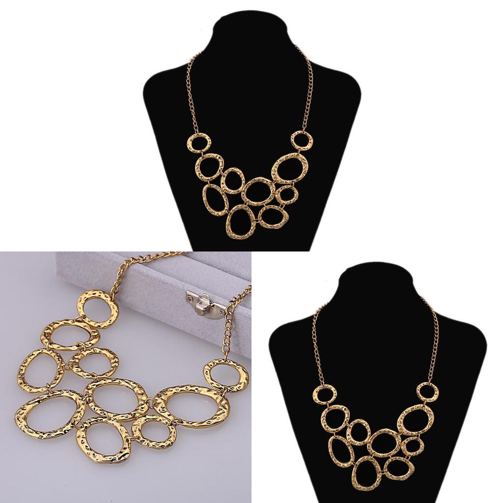 Vintage Alloy Geometric Necklace With Water Wave Chain For Bohemian Fashion Lovers
