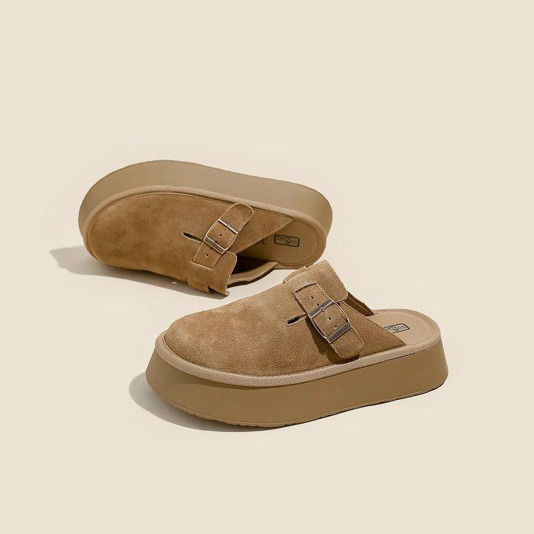 

Ziyan thick-soled Boken shoes for women in the spring of 2024, the new one-pedal bag head cool slippers Boken shoes wear half a drag 40 малиновый