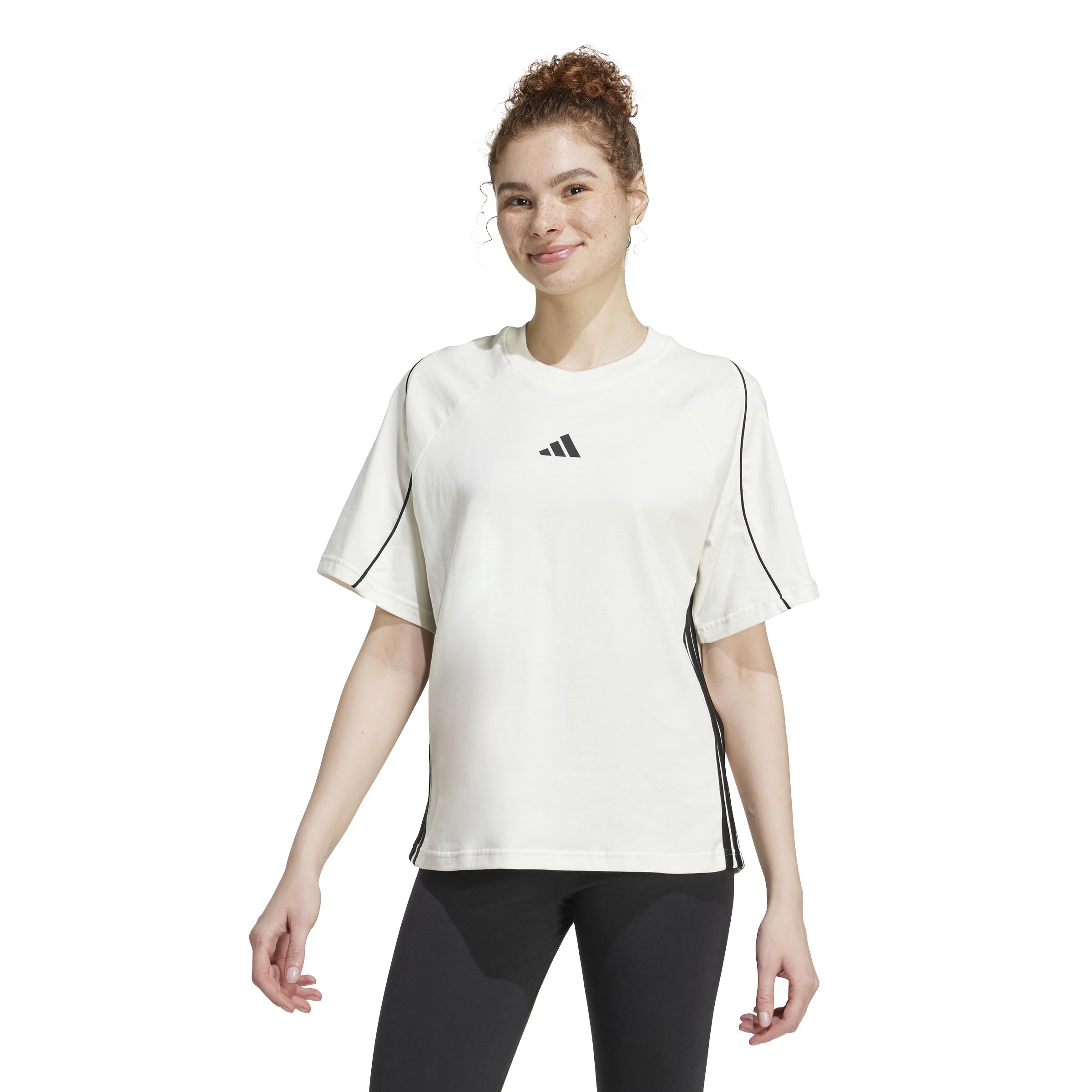 

Женская футболка с коротким рукавом Adidas Stadium JZQ95, Молочно-белый/Черный (JW0450)