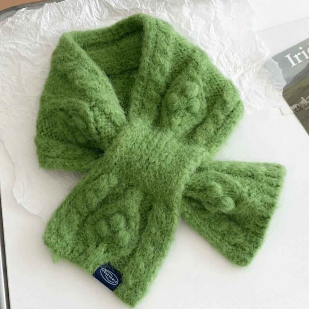 Knitted Yarn Knitted Scarf Textured Pattern Neck Warmer New Short Scarf Daily Outfits
