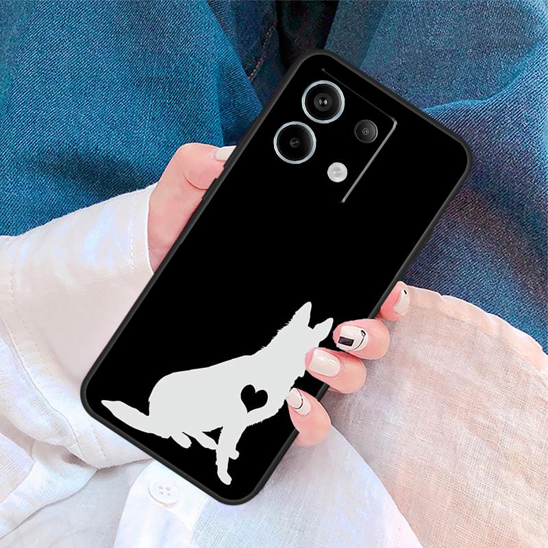 Cartoon German Shepherd Dog Cover For Xiaomi Redmi Note 13 14 Pro 12 11 9 10 9S 10S 11S 12S Redmi 14C 10C 12C 13C Case