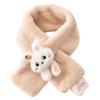 Kids Winter Warm Thick Plush Scarf Cute Cartoon Rabbit Cross Bib Baby Faux Fur Neckerchief Protection