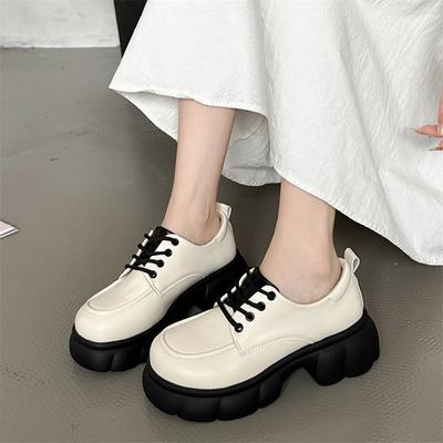 Fashion Thick Sole Loafer Shoes Women 2024 Autumn New Platform JK Uniform Shoes Students Retro Academic Style Leather Oxfords Shoes