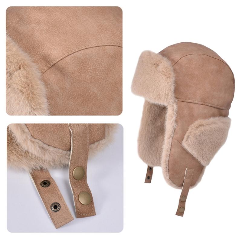 Women's Trapper Hat with Earflaps Winter Warm Thicken Fleece Lining Ear Flaps Hat Thermal Windproof Hunting Cycling Hat