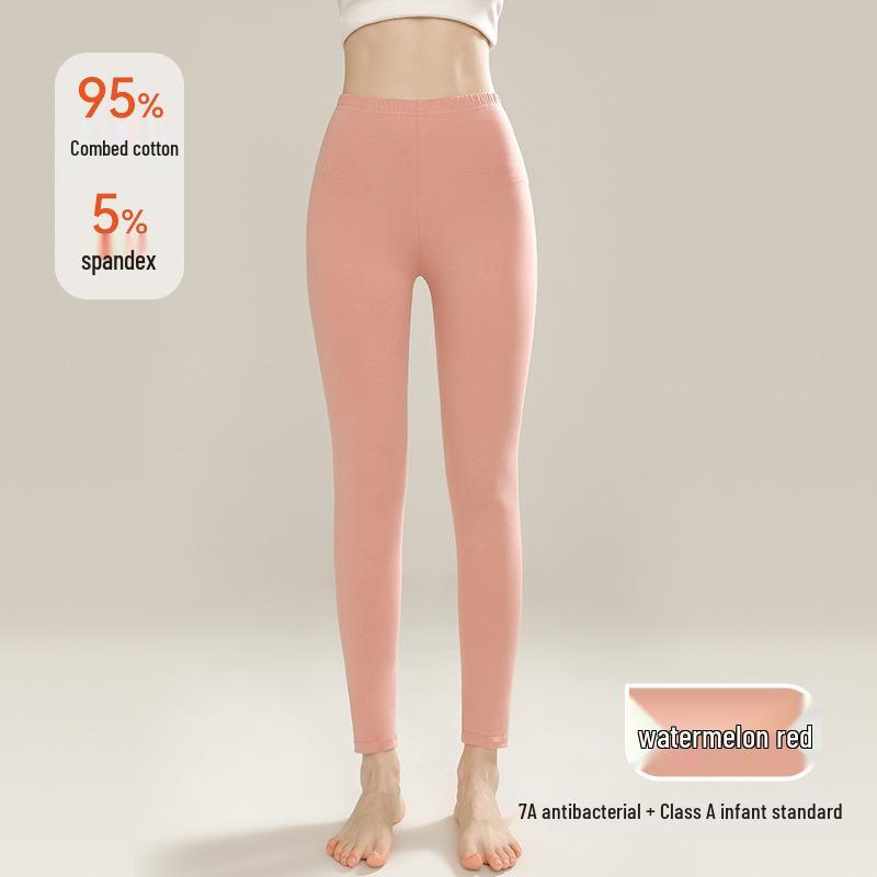 Women's High-Waisted Slim-Fit Antibacterial Cotton Leggings - Anti-Mite, Versatile, Thin, Pure Cotton, Class A Autumn Pants.