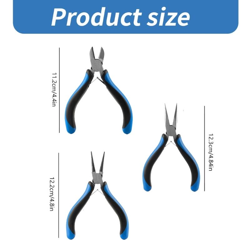 3 Pieces Multifuntional Jewelry Tool Set Jewelry Pliers Set Round Nose Pliers for Professional Crafting and Repairs