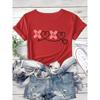 Love Band Aid Printed Women's Cute Simple Round Neck Sports Casual Sleeve Style Love Band Aid T-shirt