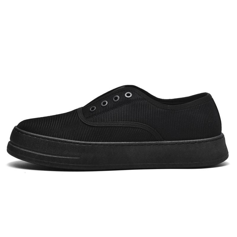 Fashion Black Canvas Shoes Men Versatile Men's Vulcanized Shoes Breathable Loafers Comfort Casual Shoes For Men Skateboard Sneaker