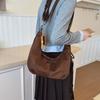Suede bag women's large capacity 2025 new autumn and winter casual retro shoulder messenger bag commuter dumpling bag