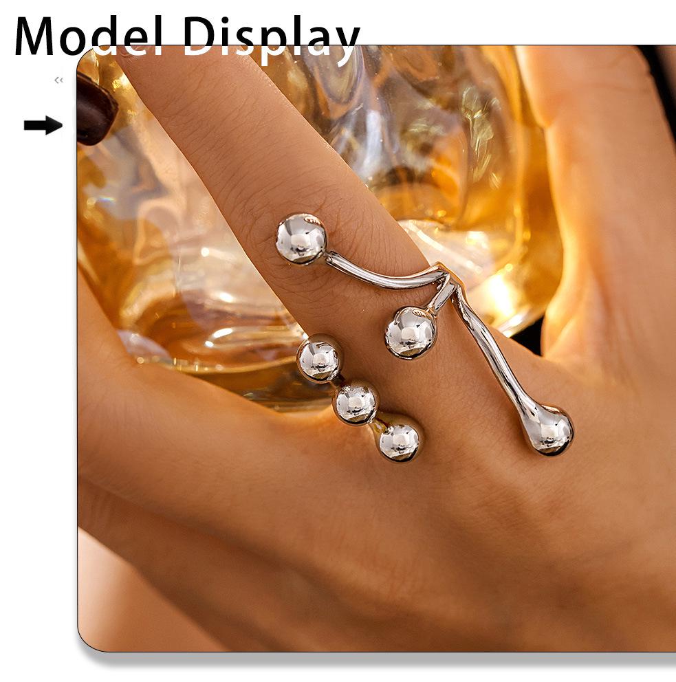 18K Gold-Plated Creative Titanium Steel Ring with Spherical Design