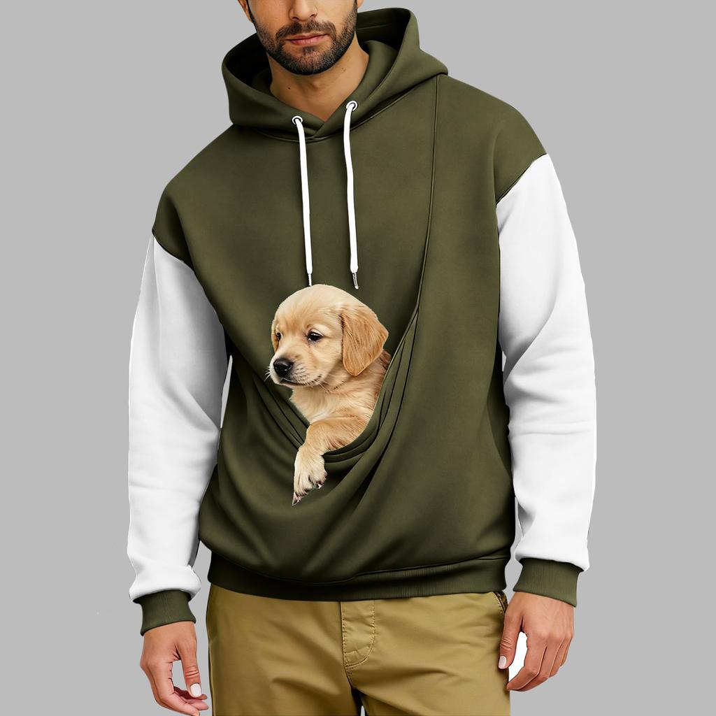 Men's  Loose  Leisure  Outdoor  Hooded  Hood  Color  Clashing  Hoodie