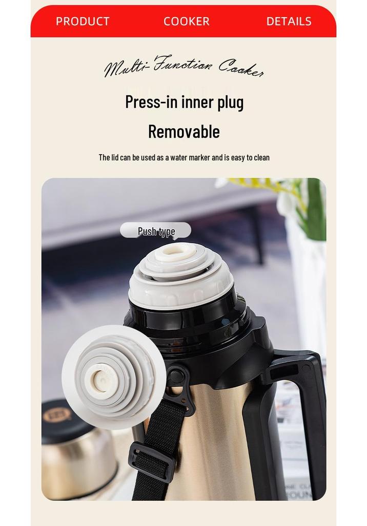 1500ML Stainless Steel Thermos Flask - Large Capacity, Portable for Car & Home Use