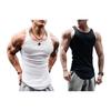 Erkekler Yaz Yelek O-Boyun Kolsuz Slim Fit Tank Üstleri Geniş Omuz Askıları Nervürlü Düz Renk Rahat Spor Yelek Çabuk Kuruyan Spor Üst