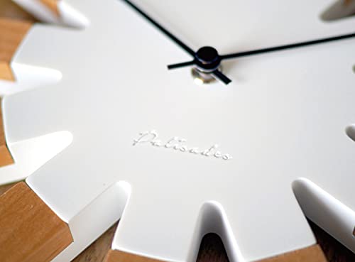 Interform Wall Clock CL-2949WH, Vierko White, Nordic Wood, W25 X H25 X D2.5cm, Sweep Movement
