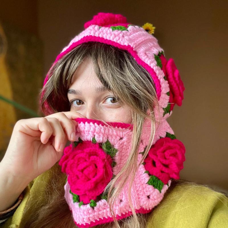 

Новая вязаная крючком многоугольная забавная шапка-пуловер ручной работы, модная и персонализированная шапка для взрослых One size