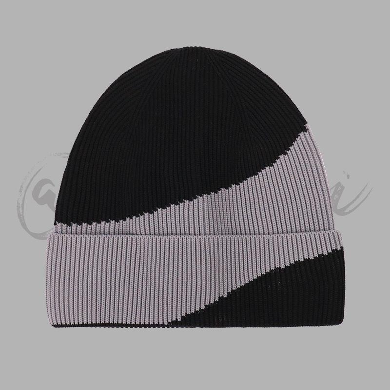 New Color Matching Four Seasons Flying Knitting Men and Women Knitted Hat Big Head Circumference Cold Hat Men Temu Lazy Wind
