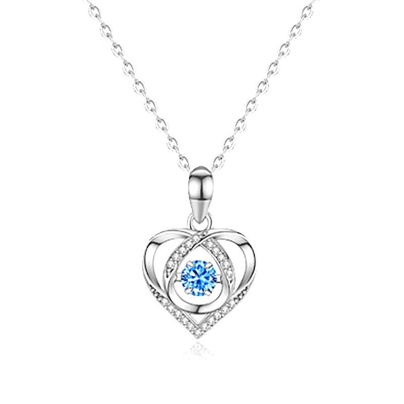 S925 Sterling Silver Heart Necklace for Women, Light Luxury Elegant Heart-Shaped Pendant