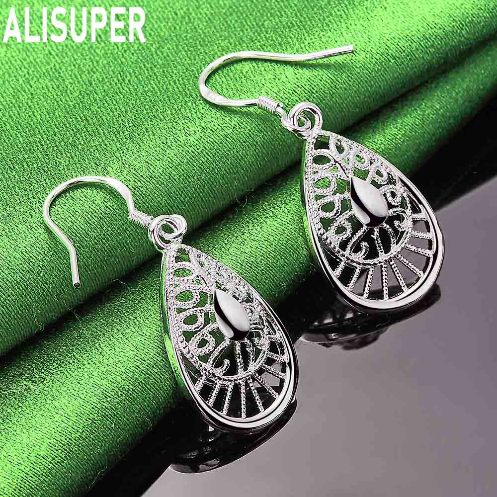 Exquisite 925 Sterling Silver Ethnic Filigree Teardrop Earrings - Stylish Evening Jewelry