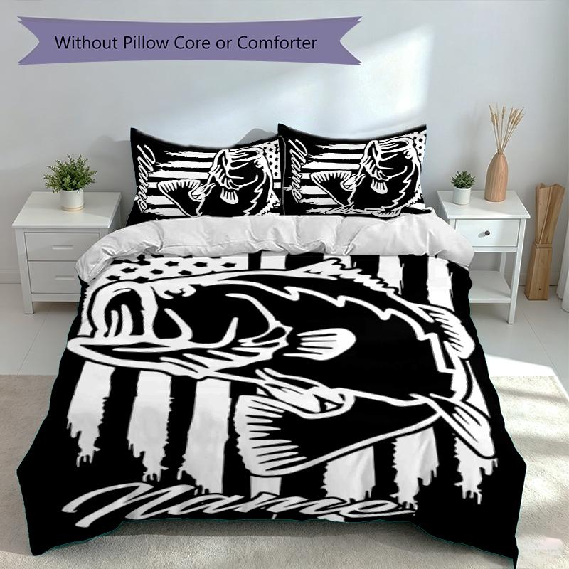 3pcs Custom Name Nash logo Set,Includes 1 Duvet Cover and 2 Pillowcases,All-season Bedroom Decor