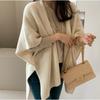 Fashion Loose Knitted Cardigan Shawl Jacket Women's Casual Gentle Elegant Sweaters Cape Autumn Winter Simple Solid Color Coats Female Clothing